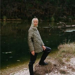 Mango Satin Quilted Jacket